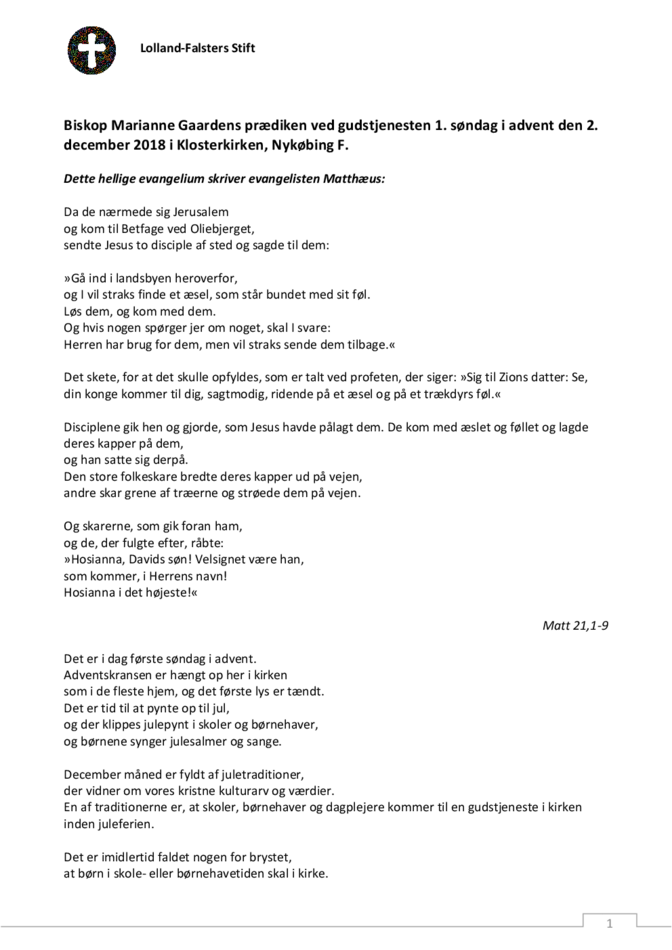 Prædiken 02-02-2018_Klosterkirken