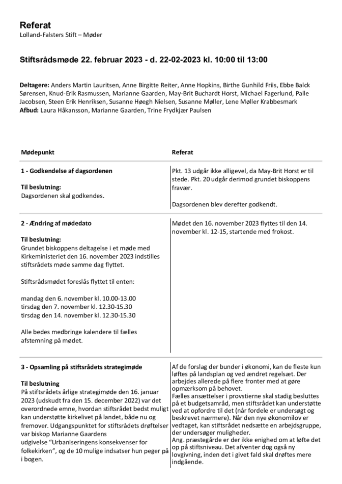 Stiftsrådsmøde 22. februar 2023 - referat - 28-02-2023 - GODKENDT.pdf