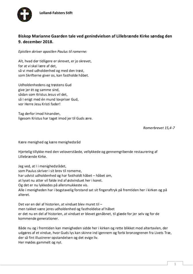 Biskoppens genindvielsestale - Lillebrænde Kirke 09-12-2018.pdf