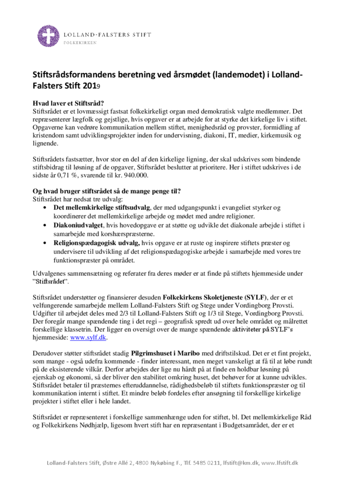 Formandsberetning 2019 - stiftsrådet.pdf