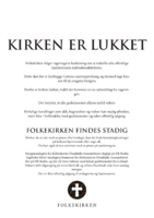Kirken er lukket plakat LF