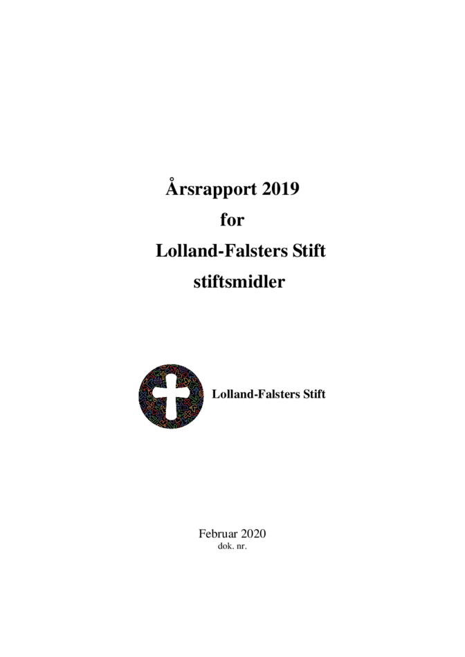 Årsrapport for 2019 Lolland-Falsters Stift (stiftsmidler)