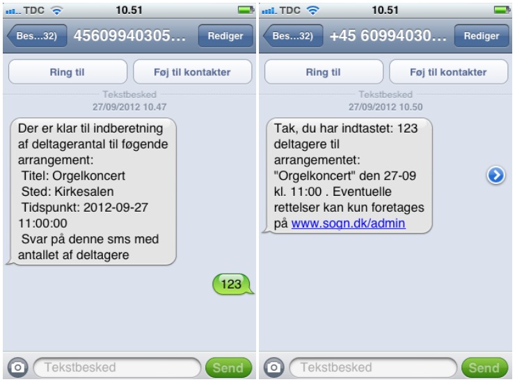 Kirketælling sms
