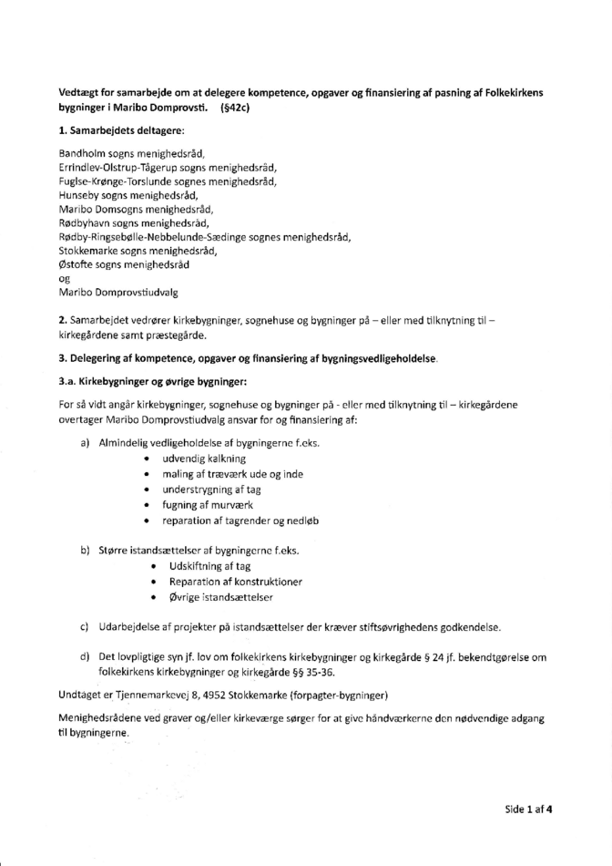 Fælles bygnings kirkeværge Maribo Domprovsti