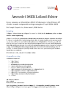 Årsmøde i DSUK Lolland-Falster 2020